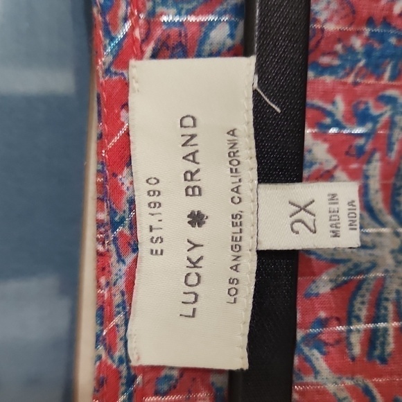 Lucky brand Cold Shoulder Blouse Size 2X Bohemian Cottagecore Feminine Career - Picture 7 of 11